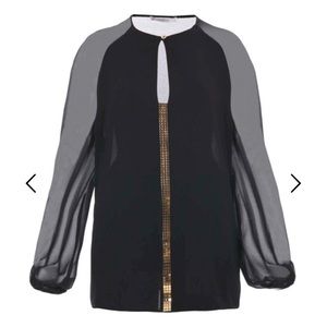 Versace Collection Black & Gold Spotlight Blouse